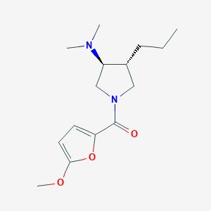 molecular formula C15H24N2O3 B5566125 (3S*,4R*)-1-(5-methoxy-2-furoyl)-N,N-dimethyl-4-propyl-3-pyrrolidinamine 