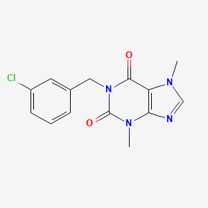 molecular formula C14H13ClN4O2 B5566134 1-(3-chlorobenzyl)-3,7-dimethyl-3,7-dihydro-1H-purine-2,6-dione 