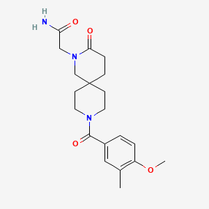 molecular formula C20H27N3O4 B5566140 2-[9-(4-methoxy-3-methylbenzoyl)-3-oxo-2,9-diazaspiro[5.5]undec-2-yl]acetamide 