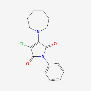 molecular formula C16H17ClN2O2 B5566146 3-(1-氮杂环戊基)-4-氯-1-苯基-1H-吡咯-2,5-二酮 
