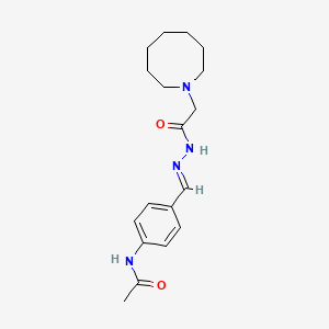 molecular formula C18H26N4O2 B5566179 N-{4-[2-(1-azocanylacetyl)carbonohydrazonoyl]phenyl}acetamide 