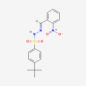 molecular formula C17H19N3O4S B5566223 4-tert-butyl-N'-(2-nitrobenzylidene)benzenesulfonohydrazide 