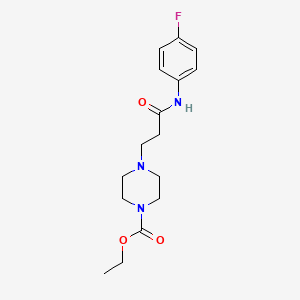 molecular formula C16H22FN3O3 B5566243 4-{3-[(4-氟苯基)氨基]-3-氧代丙基}-1-哌嗪羧酸乙酯 