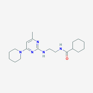 molecular formula C19H31N5O B5566257 N-(2-{[4-甲基-6-(1-哌啶基)-2-嘧啶基]氨基}乙基)环己烷甲酰胺 