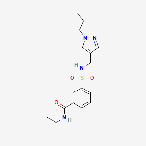 molecular formula C17H24N4O3S B5566261 N-isopropyl-3-({[(1-propyl-1H-pyrazol-4-yl)methyl]amino}sulfonyl)benzamide 