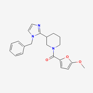 molecular formula C21H23N3O3 B5566265 3-(1-benzyl-1H-imidazol-2-yl)-1-(5-methoxy-2-furoyl)piperidine 