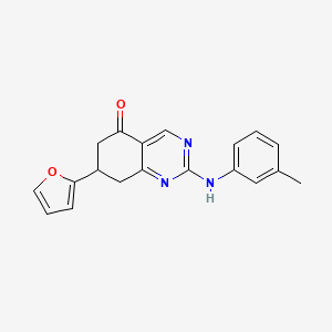 molecular formula C19H17N3O2 B5566284 7-(2-呋喃基)-2-[(3-甲苯基)氨基]-7,8-二氢-5(6H)-喹唑啉酮 