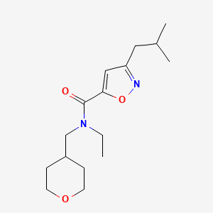 molecular formula C16H26N2O3 B5566291 N-ethyl-3-isobutyl-N-(tetrahydro-2H-pyran-4-ylmethyl)-5-isoxazolecarboxamide 