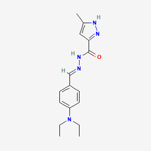 molecular formula C16H21N5O B5566303 N'-[4-(二乙氨基)亚苄基]-3-甲基-1H-吡唑-5-甲酰肼 