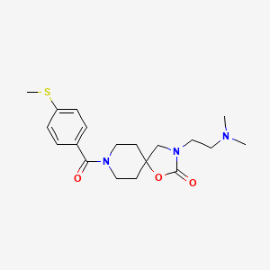 molecular formula C19H27N3O3S B5566305 3-[2-(二甲氨基)乙基]-8-[4-(甲硫基)苯甲酰]-1-氧杂-3,8-二氮杂螺[4.5]癸烷-2-酮 