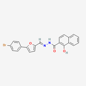 molecular formula C22H15BrN2O3 B5566309 N'-{[5-(4-bromophenyl)-2-furyl]methylene}-1-hydroxy-2-naphthohydrazide 