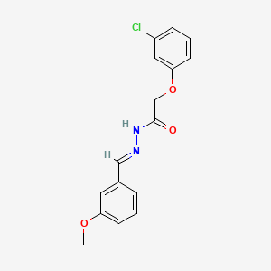 molecular formula C16H15ClN2O3 B5566337 2-(3-chlorophenoxy)-N'-(3-methoxybenzylidene)acetohydrazide 