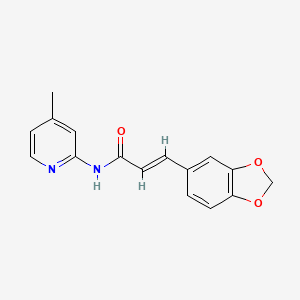 molecular formula C16H14N2O3 B5566340 3-(1,3-benzodioxol-5-yl)-N-(4-methyl-2-pyridinyl)acrylamide CAS No. 6195-03-5