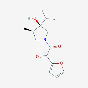 molecular formula C14H19NO4 B5566349 1-(2-furyl)-2-[(3R*,4R*)-3-hydroxy-3-isopropyl-4-methylpyrrolidin-1-yl]-2-oxoethanone 