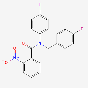 molecular formula C20H14FIN2O3 B5566357 N-(4-氟苄基)-N-(4-碘苯基)-2-硝基苯甲酰胺 