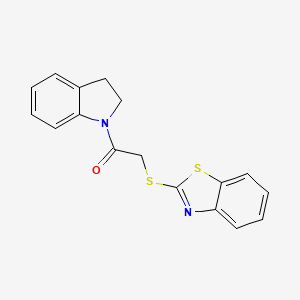 molecular formula C17H14N2OS2 B5566397 2-{[2-(2,3-dihydro-1H-indol-1-yl)-2-oxoethyl]thio}-1,3-benzothiazole 