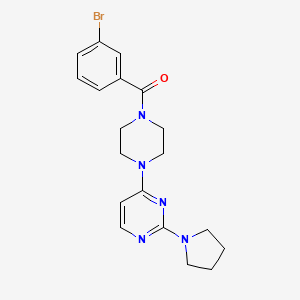 molecular formula C19H22BrN5O B5566413 4-[4-(3-bromobenzoyl)-1-piperazinyl]-2-(1-pyrrolidinyl)pyrimidine 
