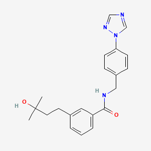 molecular formula C21H24N4O2 B5566420 3-(3-羟基-3-甲基丁基)-N-[4-(1H-1,2,4-三唑-1-基)苄基]苯甲酰胺 