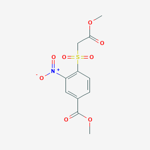 molecular formula C11H11NO8S B5566424 4-[(2-甲氧基-2-氧代乙基)磺酰基]-3-硝基苯甲酸甲酯 