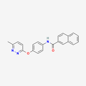 molecular formula C22H17N3O2 B5566436 N-{4-[(6-methyl-3-pyridazinyl)oxy]phenyl}-2-naphthamide 
