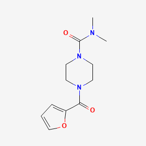 molecular formula C12H17N3O3 B5566451 4-(2-furoyl)-N,N-dimethyl-1-piperazinecarboxamide 