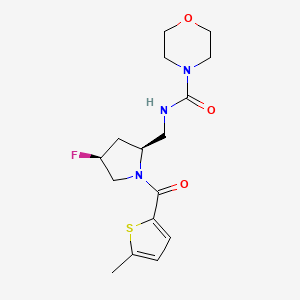 molecular formula C16H22FN3O3S B5566455 N-({(2S,4S)-4-氟代-1-[(5-甲基-2-噻吩基)羰基]吡咯烷-2-基}甲基)吗啉-4-甲酰胺 