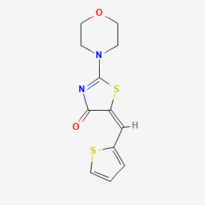 molecular formula C12H12N2O2S2 B5566461 2-(4-morpholinyl)-5-(2-thienylmethylene)-1,3-thiazol-4(5H)-one 