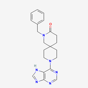molecular formula C21H24N6O B5566475 2-benzyl-9-(9H-purin-6-yl)-2,9-diazaspiro[5.5]undecan-3-one 