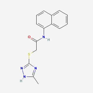 molecular formula C15H14N4OS B5566477 2-[(5-methyl-4H-1,2,4-triazol-3-yl)thio]-N-1-naphthylacetamide 