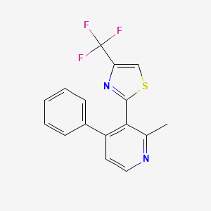 molecular formula C16H11F3N2S B5566491 2-methyl-4-phenyl-3-[4-(trifluoromethyl)-1,3-thiazol-2-yl]pyridine 