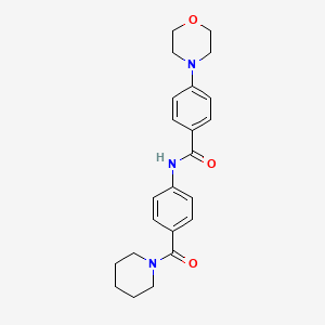 molecular formula C23H27N3O3 B5566503 4-(4-morpholinyl)-N-[4-(1-piperidinylcarbonyl)phenyl]benzamide 