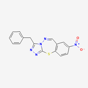 molecular formula C16H11N5O2S B5566511 3-benzyl-8-nitro[1,2,4]triazolo[3,4-b][1,3,4]benzothiadiazepine 