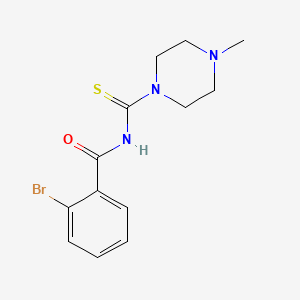 molecular formula C13H16BrN3OS B5566533 2-bromo-N-[(4-methyl-1-piperazinyl)carbonothioyl]benzamide 