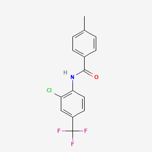 molecular formula C15H11ClF3NO B5566541 N-[2-chloro-4-(trifluoromethyl)phenyl]-4-methylbenzamide 