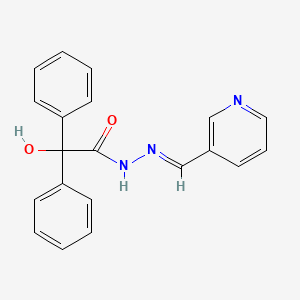 molecular formula C20H17N3O2 B5566586 2-羟基-2,2-二苯基-N'-(3-吡啶亚甲基)乙酰肼 