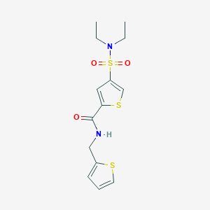 molecular formula C14H18N2O3S3 B5566599 4-[(diethylamino)sulfonyl]-N-(2-thienylmethyl)-2-thiophenecarboxamide 