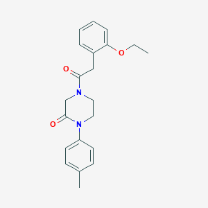 molecular formula C21H24N2O3 B5566601 4-[(2-ethoxyphenyl)acetyl]-1-(4-methylphenyl)-2-piperazinone 