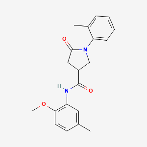 molecular formula C20H22N2O3 B5566609 N-(2-methoxy-5-methylphenyl)-1-(2-methylphenyl)-5-oxo-3-pyrrolidinecarboxamide 