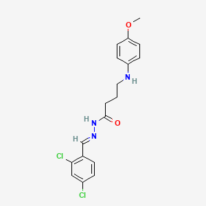 molecular formula C18H19Cl2N3O2 B5566615 N'-(2,4-dichlorobenzylidene)-4-[(4-methoxyphenyl)amino]butanohydrazide 