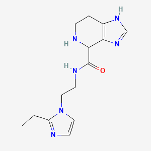 molecular formula C14H20N6O B5566627 N-[2-(2-ethyl-1H-imidazol-1-yl)ethyl]-4,5,6,7-tetrahydro-1H-imidazo[4,5-c]pyridine-4-carboxamide dihydrochloride 