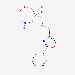 6-({[(2-phenyl-1,3-oxazol-4-yl)methyl]amino}methyl)-1,4-oxazepan-6-ol dihydrochloride