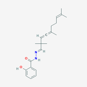 molecular formula C21H28N2O2 B5566708 2-hydroxy-N'-(2,2,5,9-tetramethyl-3,4,8-decatrien-1-ylidene)benzohydrazide 