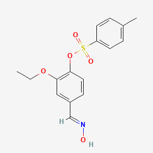 molecular formula C16H17NO5S B5566720 2-乙氧基-4-[(羟亚氨基)甲基]苯 4-甲基苯磺酸酯 