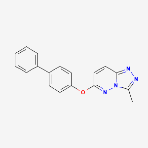 molecular formula C18H14N4O B5566725 6-(4-biphenylyloxy)-3-methyl[1,2,4]triazolo[4,3-b]pyridazine 