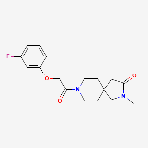 molecular formula C17H21FN2O3 B5566743 8-[(3-fluorophenoxy)acetyl]-2-methyl-2,8-diazaspiro[4.5]decan-3-one 