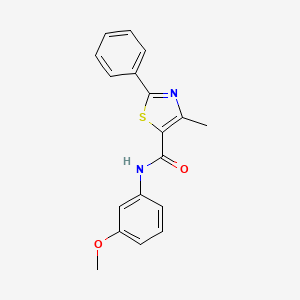 molecular formula C18H16N2O2S B5566748 N-(3-甲氧基苯基)-4-甲基-2-苯基-1,3-噻唑-5-甲酰胺 