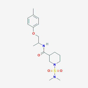 molecular formula C18H29N3O4S B5566752 1-[(二甲氨基)磺酰基]-N-[1-甲基-2-(4-甲基苯氧基)乙基]-3-哌啶甲酰胺 