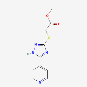 molecular formula C10H10N4O2S B5566759 methyl {[5-(4-pyridinyl)-4H-1,2,4-triazol-3-yl]thio}acetate 