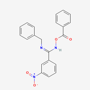 molecular formula C21H17N3O4 B5566778 N'-(benzoyloxy)-N-benzyl-3-nitrobenzenecarboximidamide 