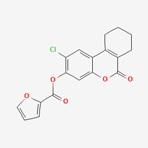 molecular formula C18H13ClO5 B5566786 2-氯-6-氧代-7,8,9,10-四氢-6H-苯并[c]色烯-3-基 2-呋喃酸酯 